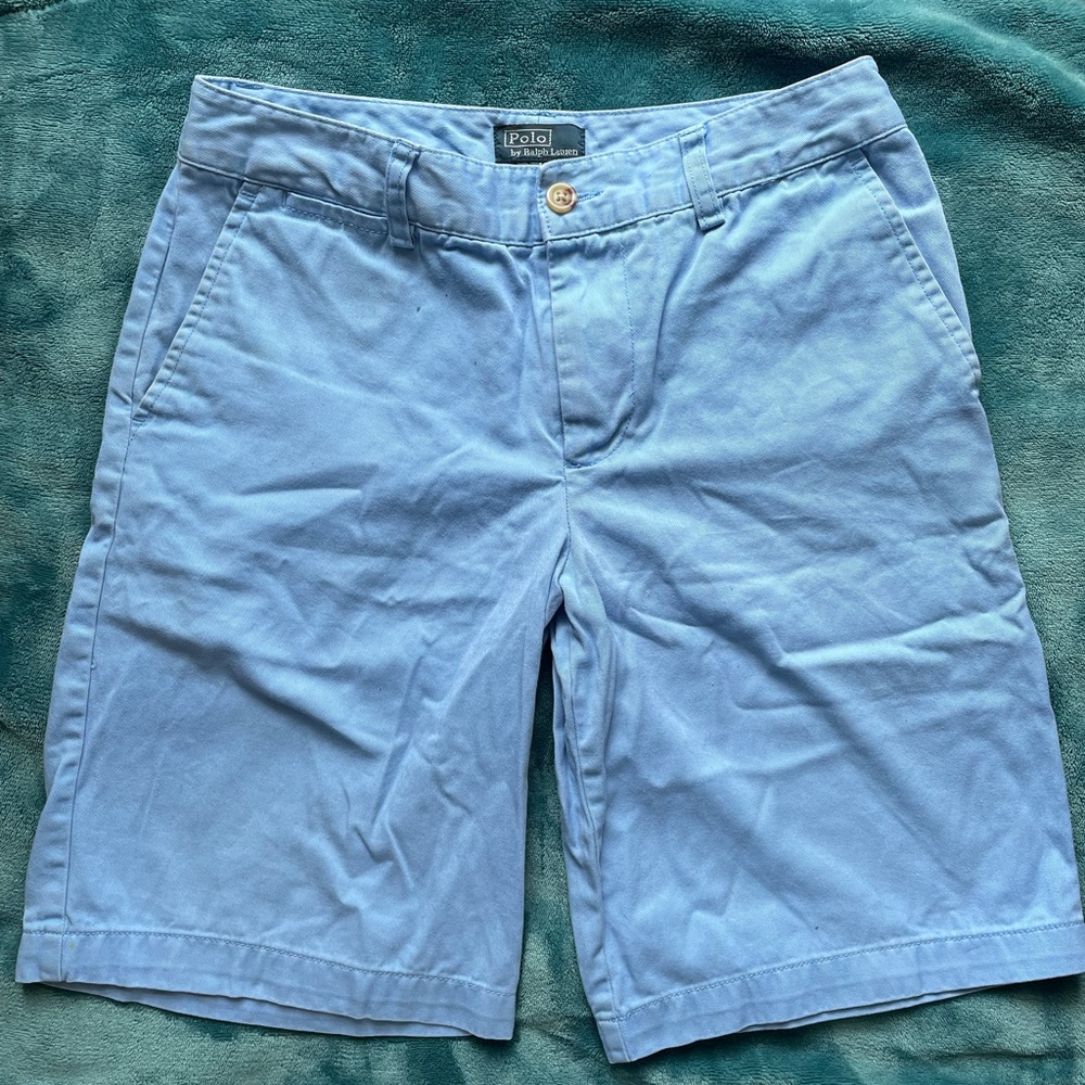 Boys blue polo chino shorts